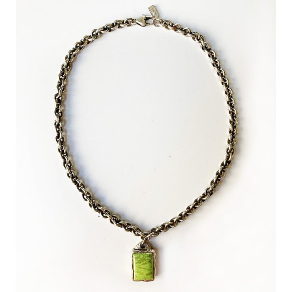 Peyote Bird GemStone Silver (925) Necklace.